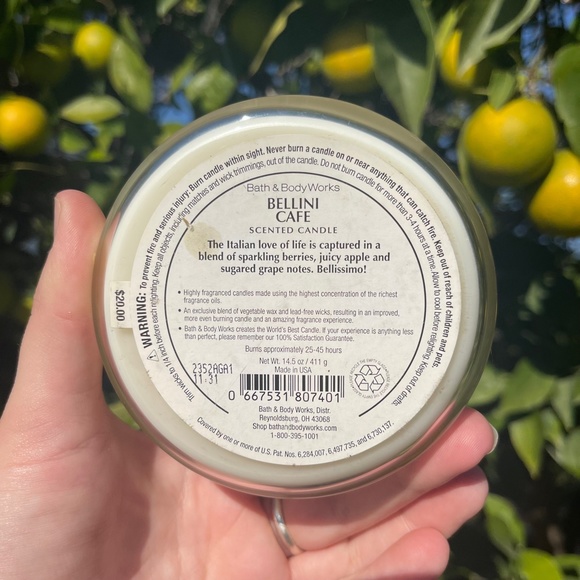 Bellini Cafe Candle Bath and body works - Picture 2 of 4